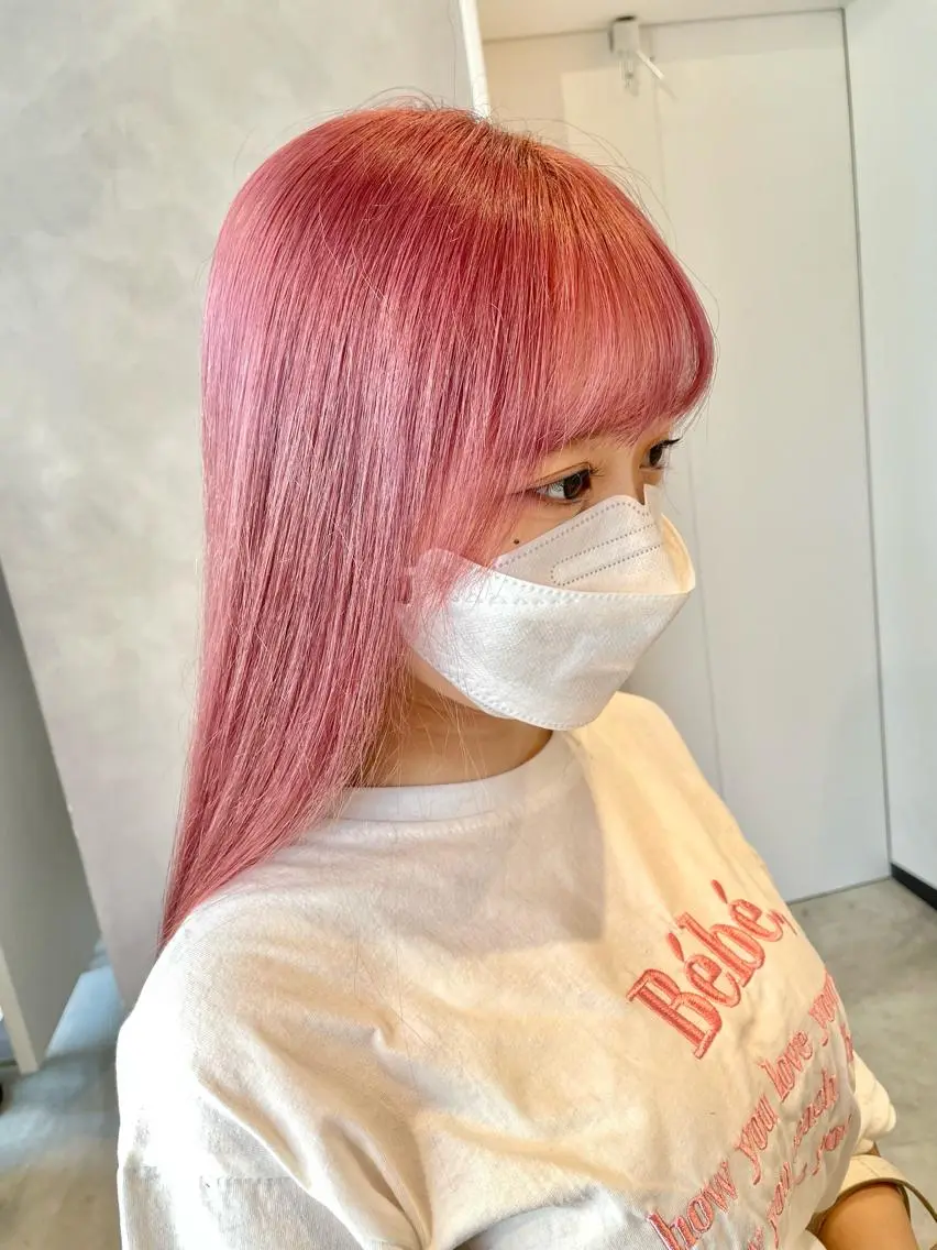 ロング カラー ピンクカラー ホワイトピンク ハイトーン×レイヤー /遠藤将太のヘアスタイル