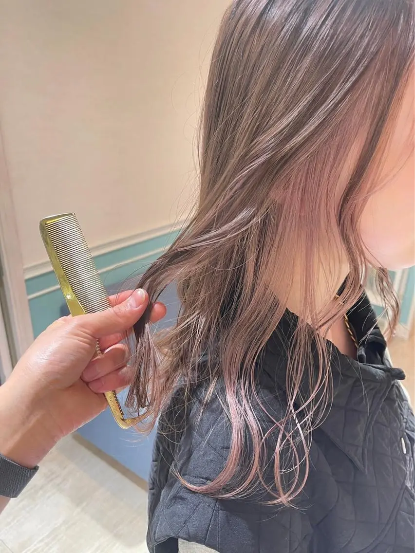 セミロング カラー 仙台Ｉ韓国レイヤー Ｉ髪質改善Ｉ伊藤拓海のヘアスタイル