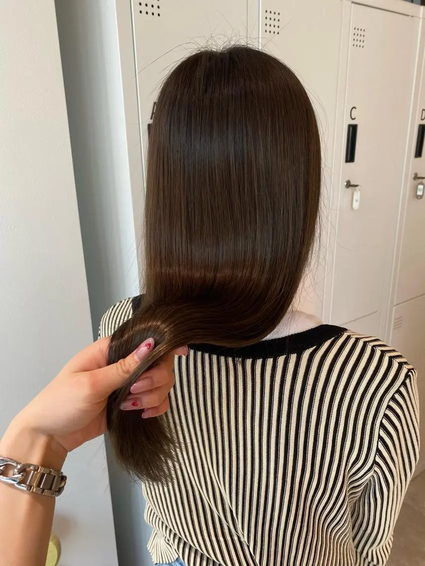 ロング カラー 髪質改善 縮毛矯正 カット 縮毛矯正 オスズ 🎀´-のヘアスタイル