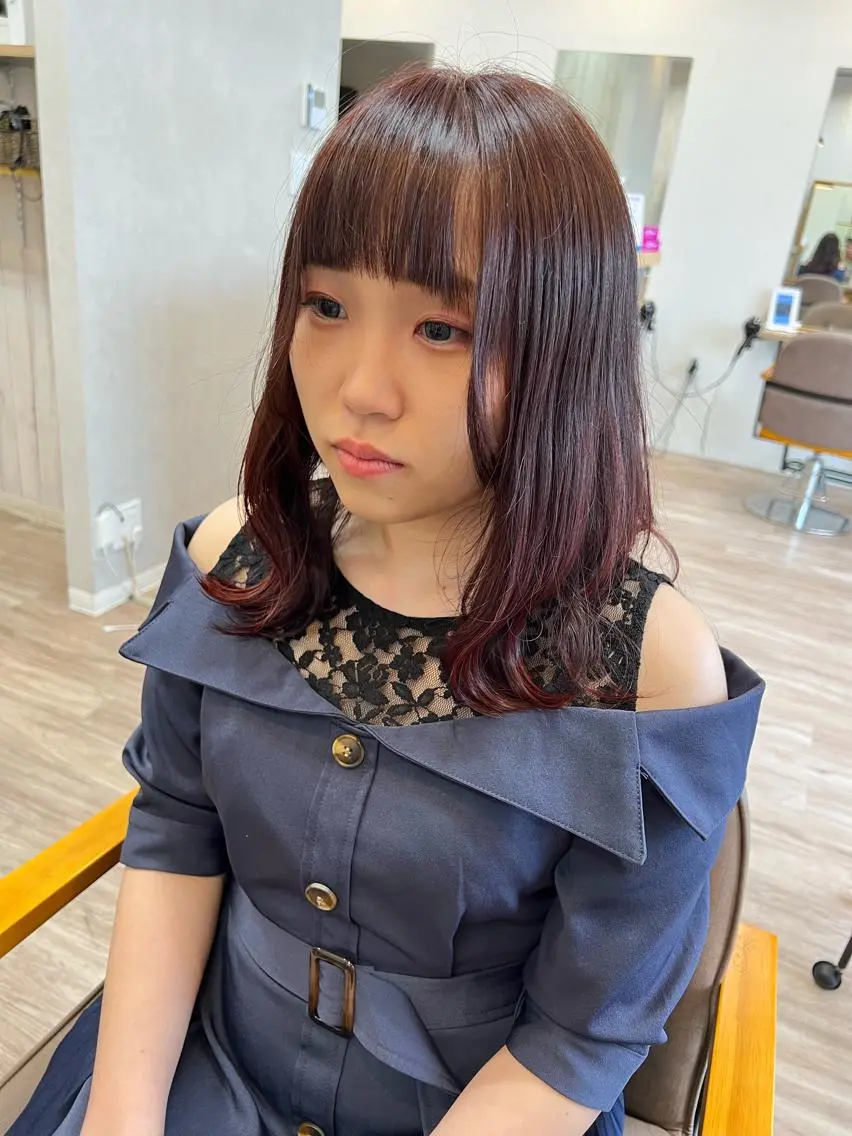 ミディアム カラー 🌟髪質改善カラー✨ スナガネ🌟のヘアスタイル