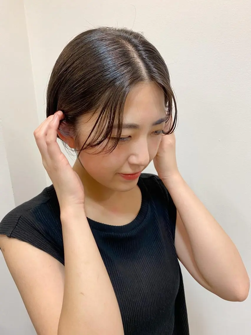 ショート ヘアアレンジ ボブ ショートヘア カット ヘアカラー トリートメント saki🌼ボブ× 透明感カラー🌼のヘアスタイル