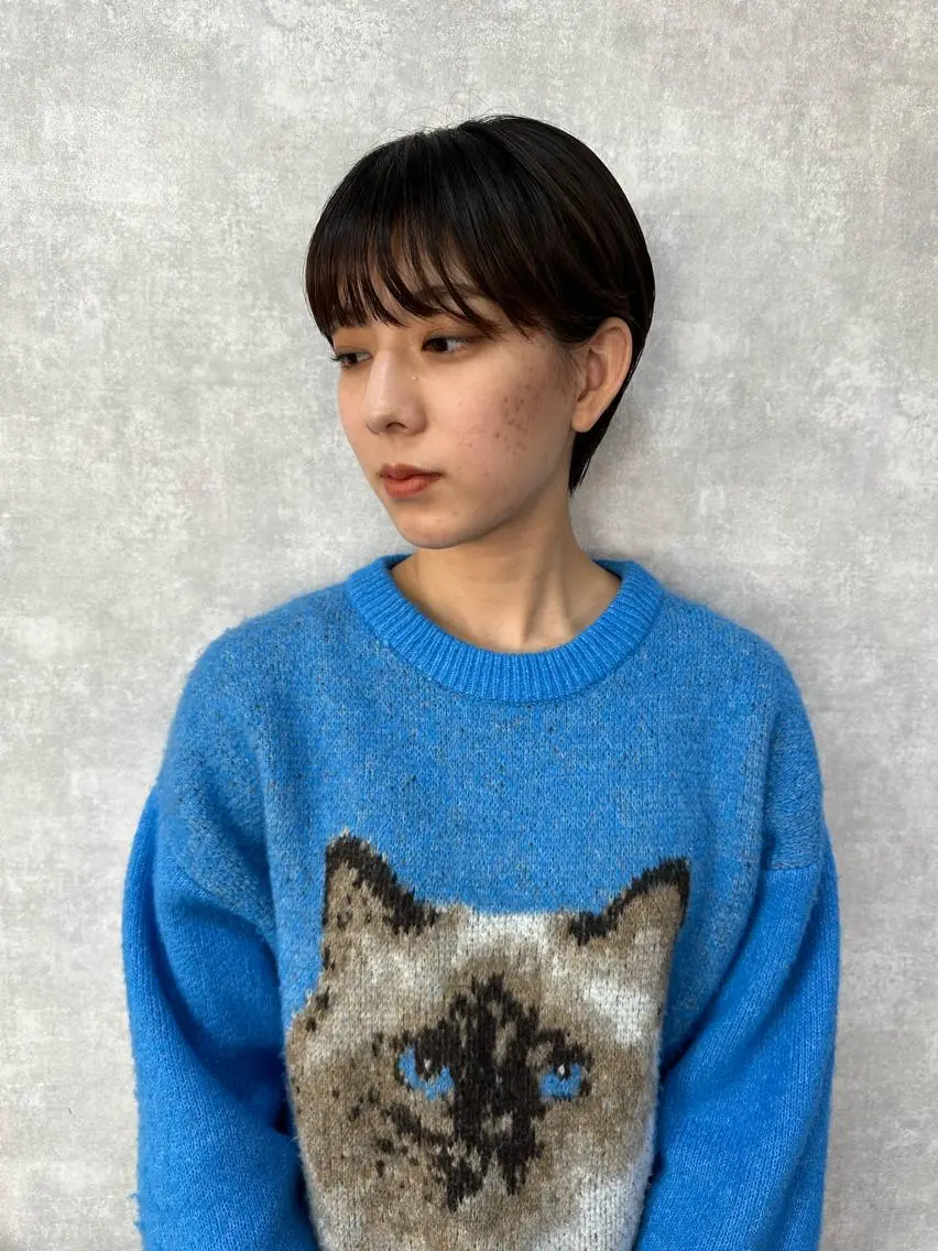ショート 切りっぱなしボブ ショートボブ ハンサムショート 丸みショート アッシュ モテ髪/ボブ/ショー ト/アダチフウトのヘアスタイル