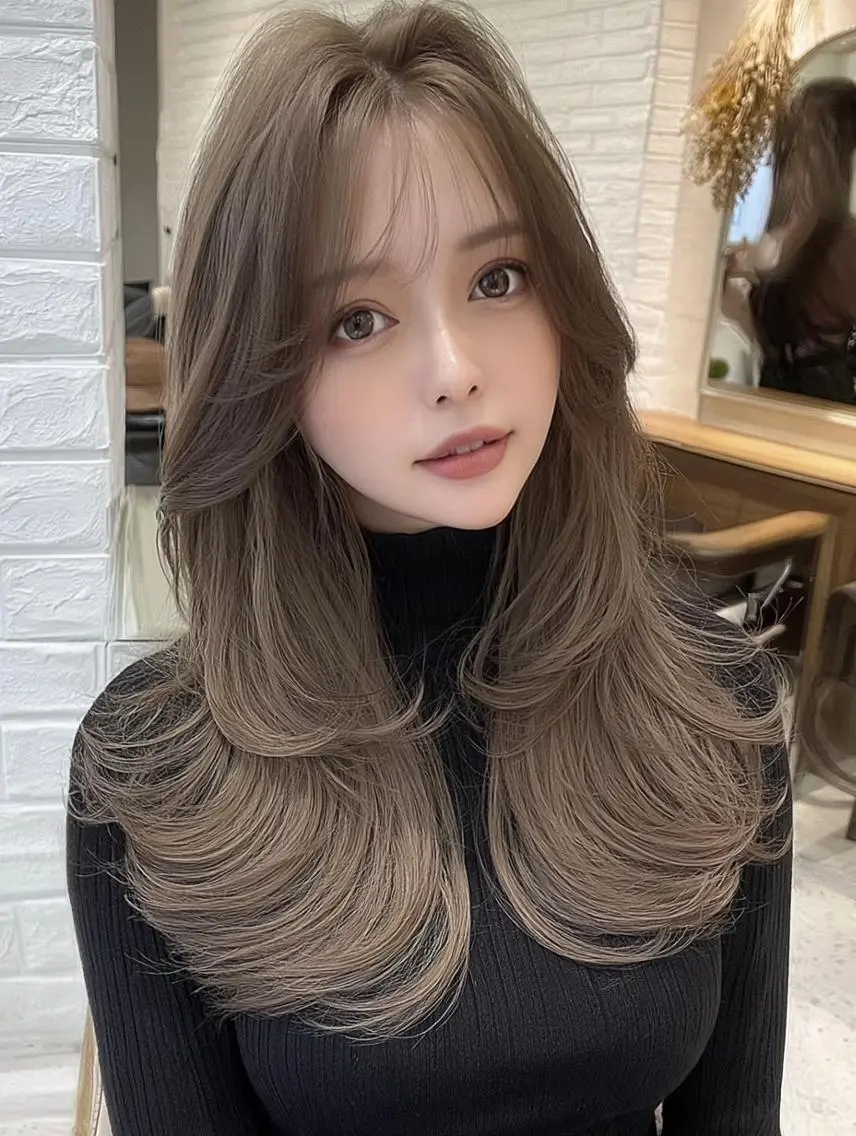 セミロング デート レイヤーカット 似合わせカット カット ヘアカラー トリートメント りきと🌈髪質改善/ 秋髪/艶カラーのヘアスタイル