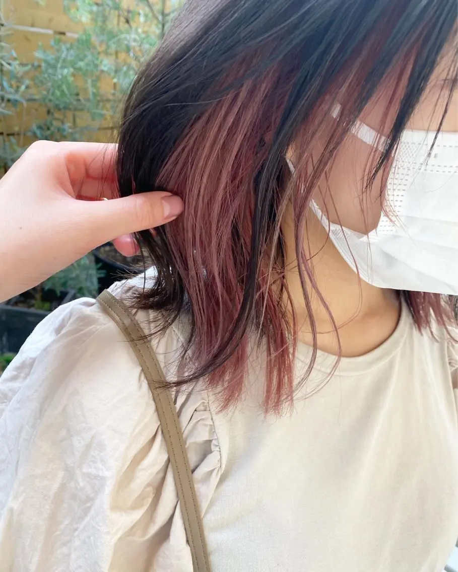 カラー ブリーチ 大山 茶子のヘアスタイル