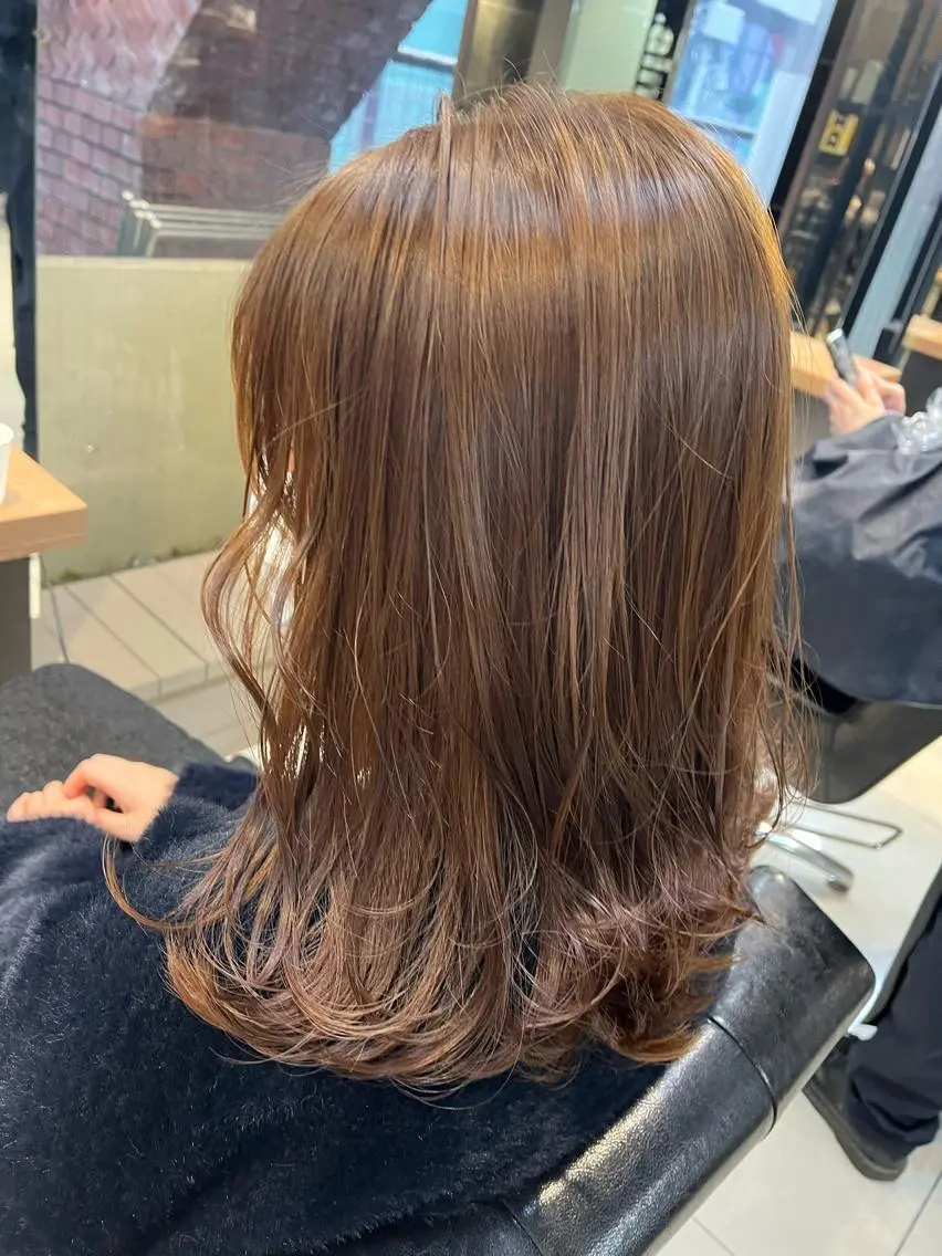 セミロング カラー ヘアアレンジ キッズ ネイル マツエク・マツパ 透明感カラー🤎 ゆりのヘアスタイル