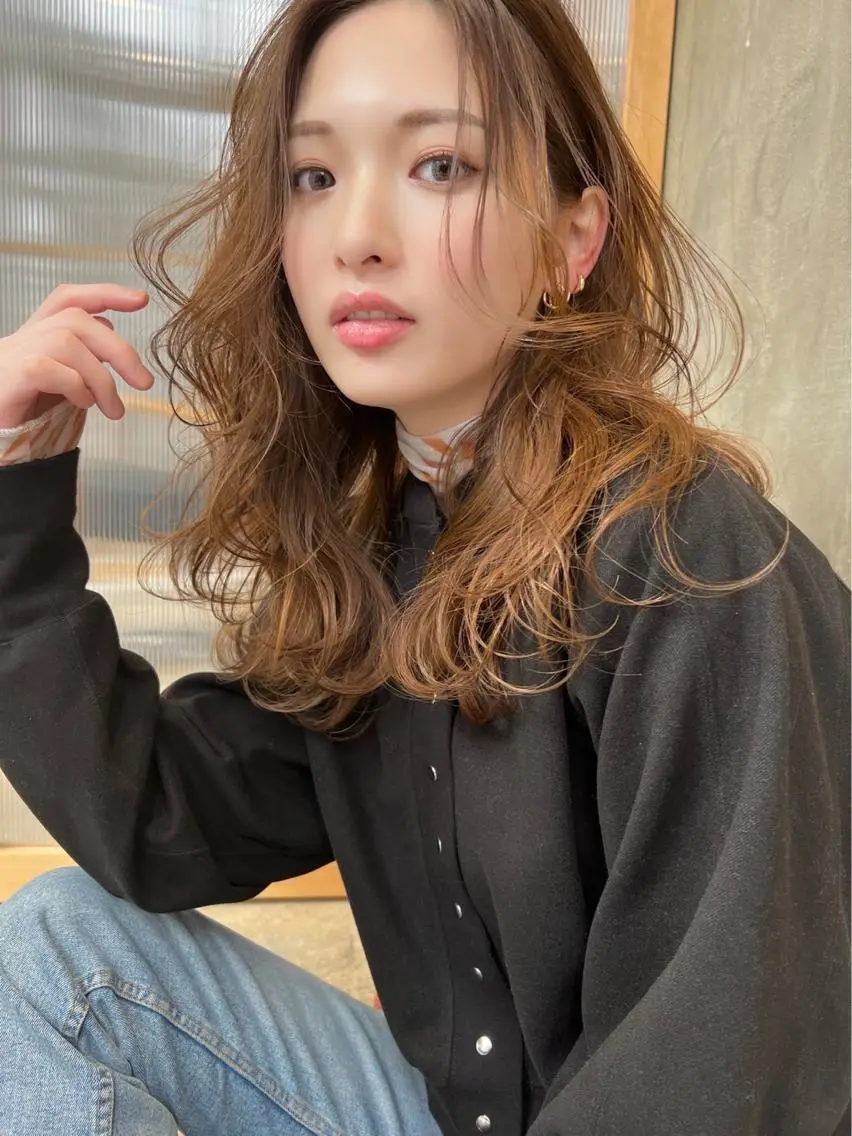 セミロング カット ヘアカラー トリートメント 今井 拓海のヘアスタイル