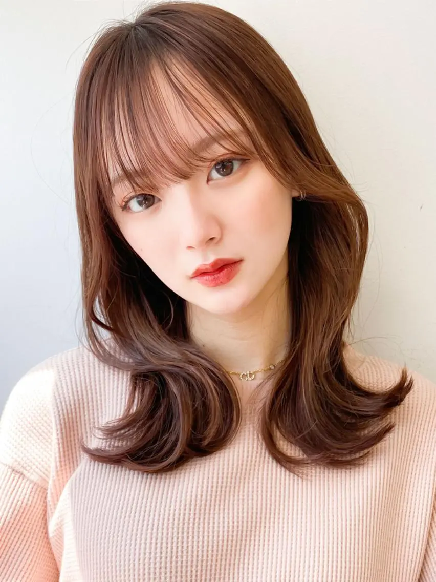 ロング カラー 盛れる顔周り×韓国 レイヤー/あやの🐒のヘアスタイル