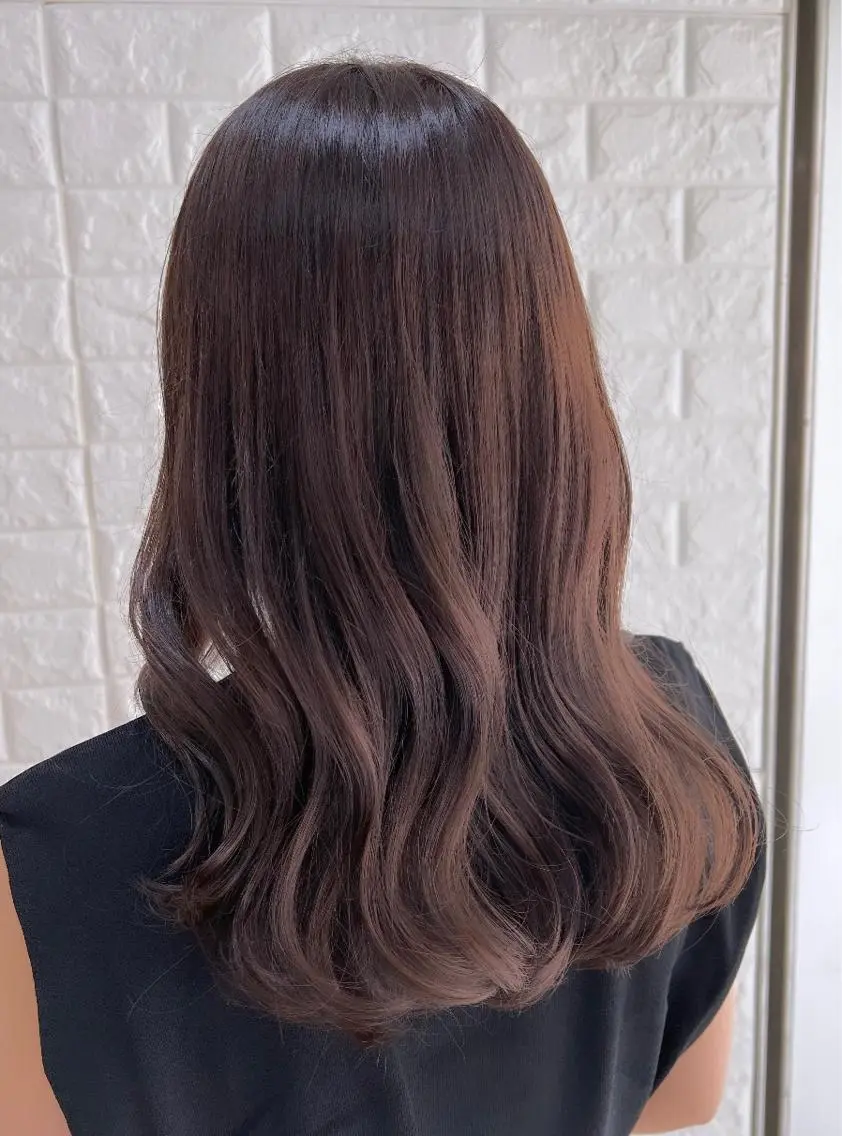 ロング カラー ベージュカラー ブラウンカラー ショコラグレージュ チョコレートブラウン ココアベージュ 艶髪 ♡Tomiyaのヘアスタイル