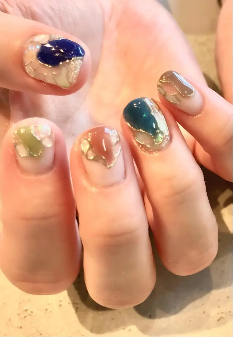 ネイル アートネイル ショートネイル ハンドネイル Baden Nail ﾊﾞ-ﾃﾞﾝ ﾈｲﾙのネイルデザイン