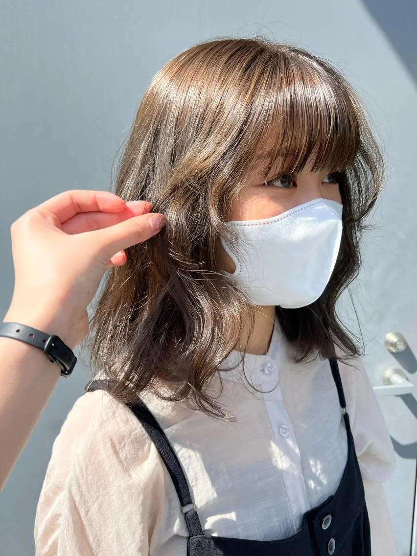 ミディアム カラー オリーブカラー haruka 🩶のヘアスタイル