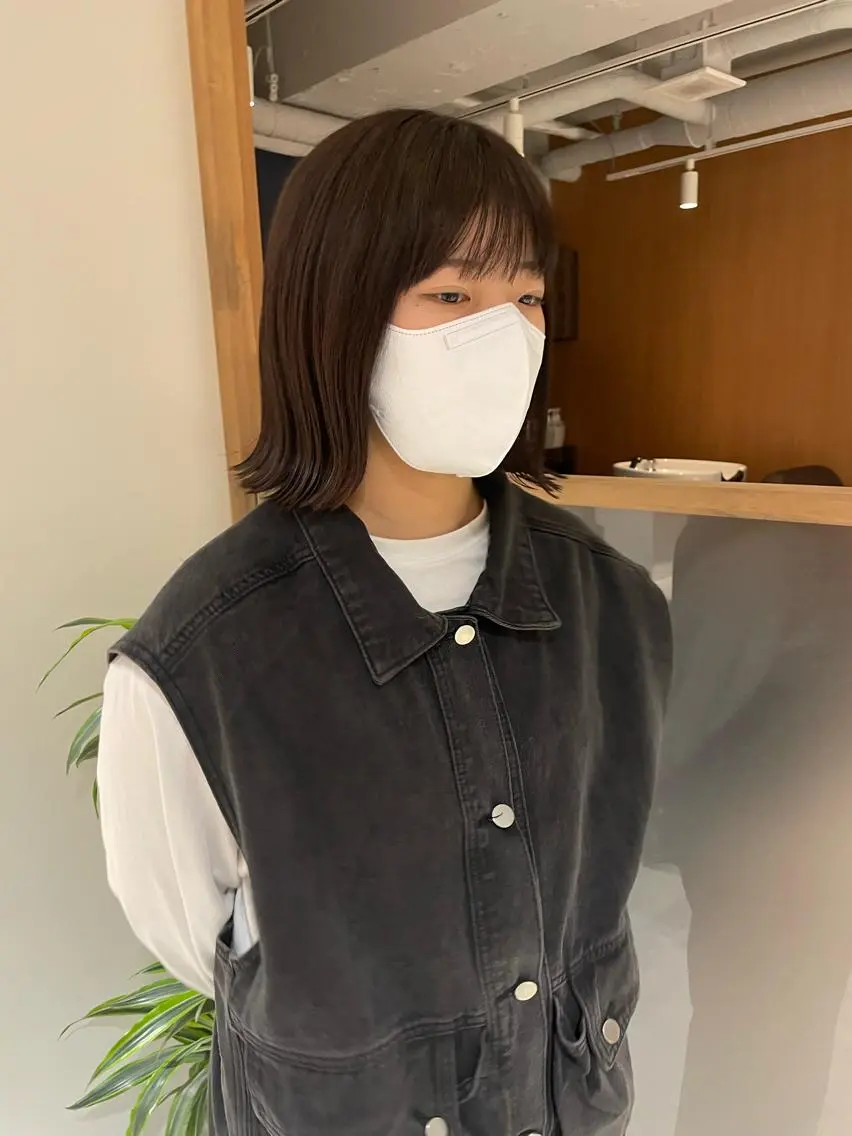 ミディアム mei｜顔まわり ×透明感カラーのヘアスタイル