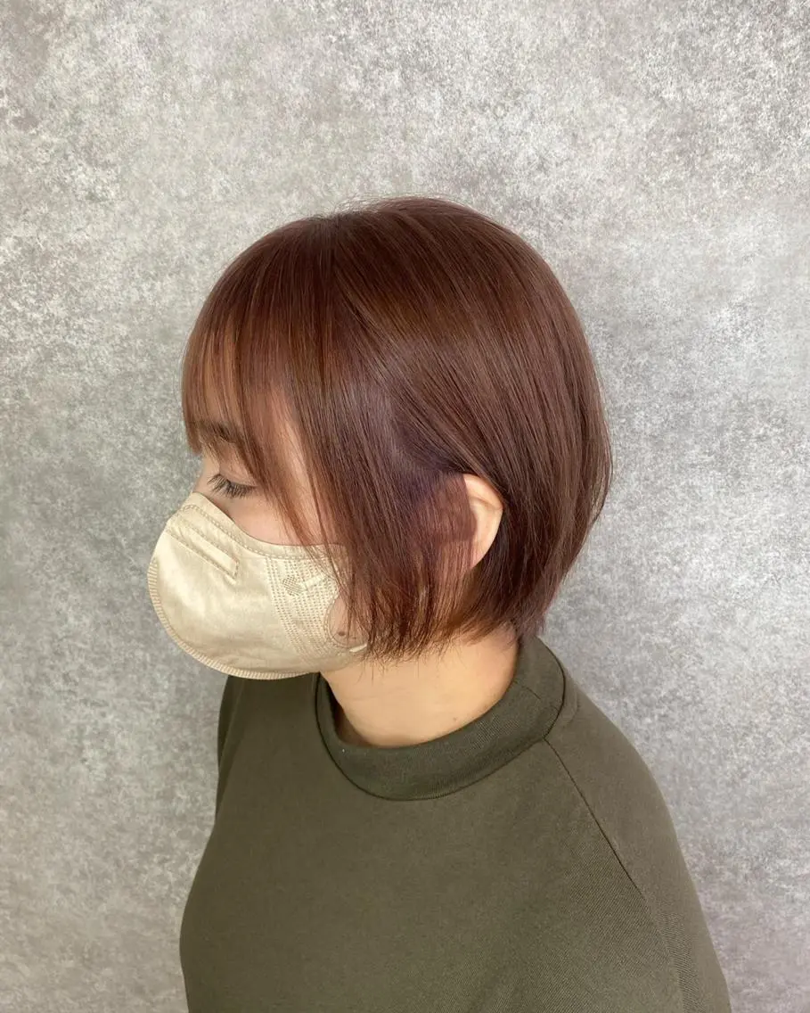 ロング カラー 黒髪 ブラウンカラー ボブ くびれヘア UNDER vr 【アンダーバー】のヘアスタイル