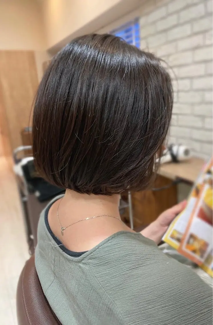 ショート ボブ カット トリートメント ヘッドスパ 清水 有実子のヘアスタイル