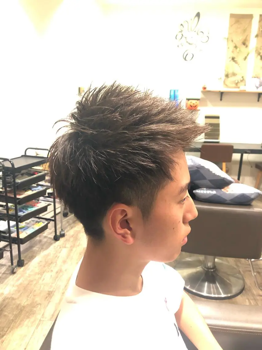 ショート メンズ アップバング rilune matsuoのヘアスタイル