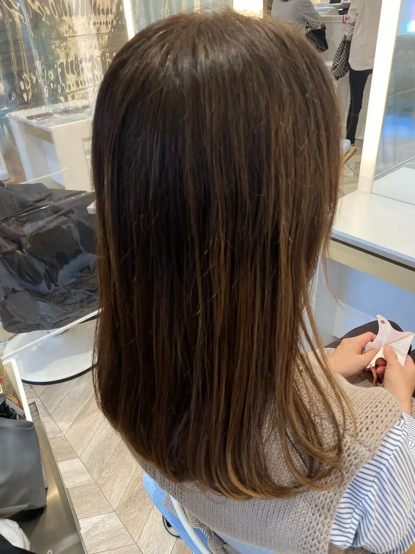 ロング カラー ベージュカラー ハイライトカラー ハイライト 小顔レイヤー/ ベージュ🤍Rieのヘアスタイル