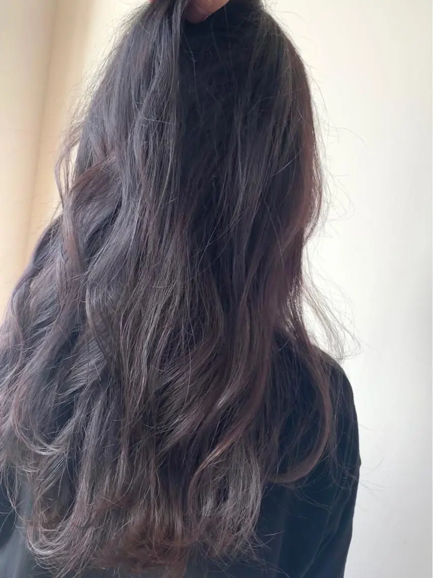 ロング カラー アッシュ ラベンダーカラー ラベンダーアッシュ 福田 美波のヘアスタイル