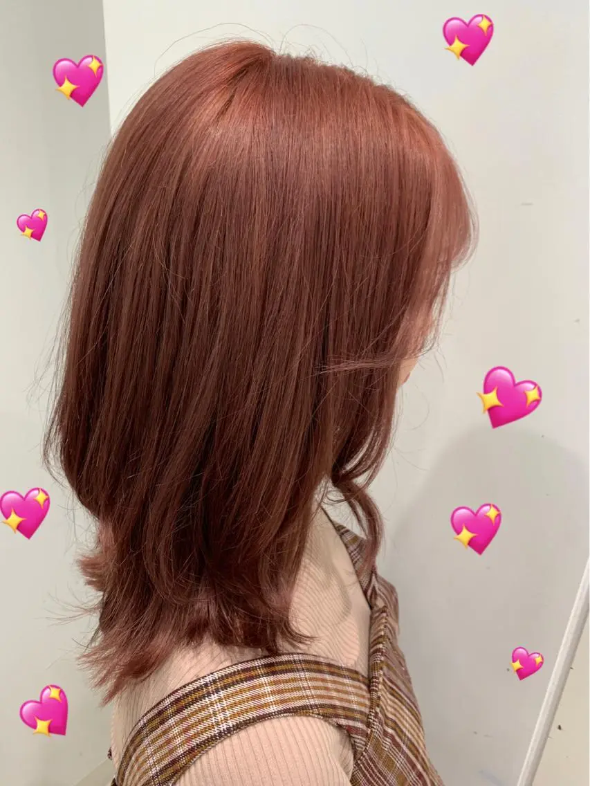 ミディアム カラー オレンジ 新宿駅近♡個室 ♡関口三都季🌜のヘアスタイル