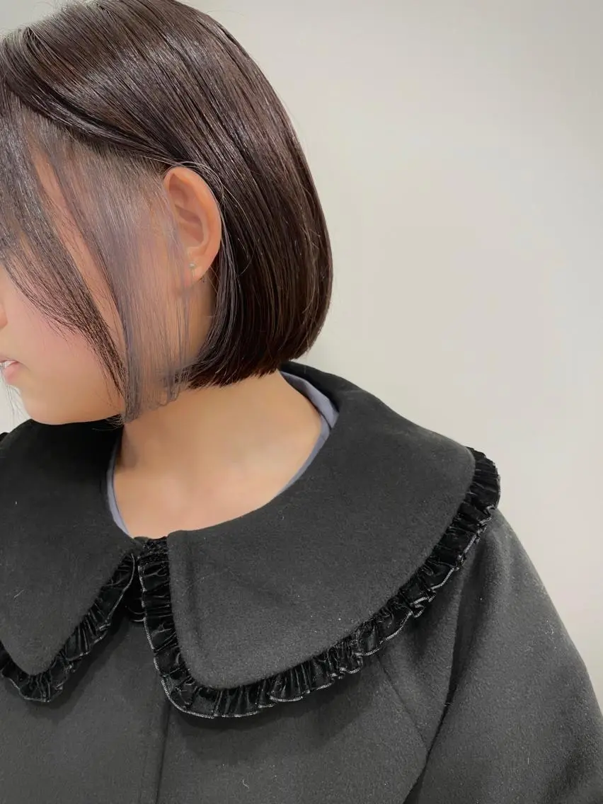 ショート カラー シルバー ボブ メンズ特化 パーマ/オザワのヘアスタイル