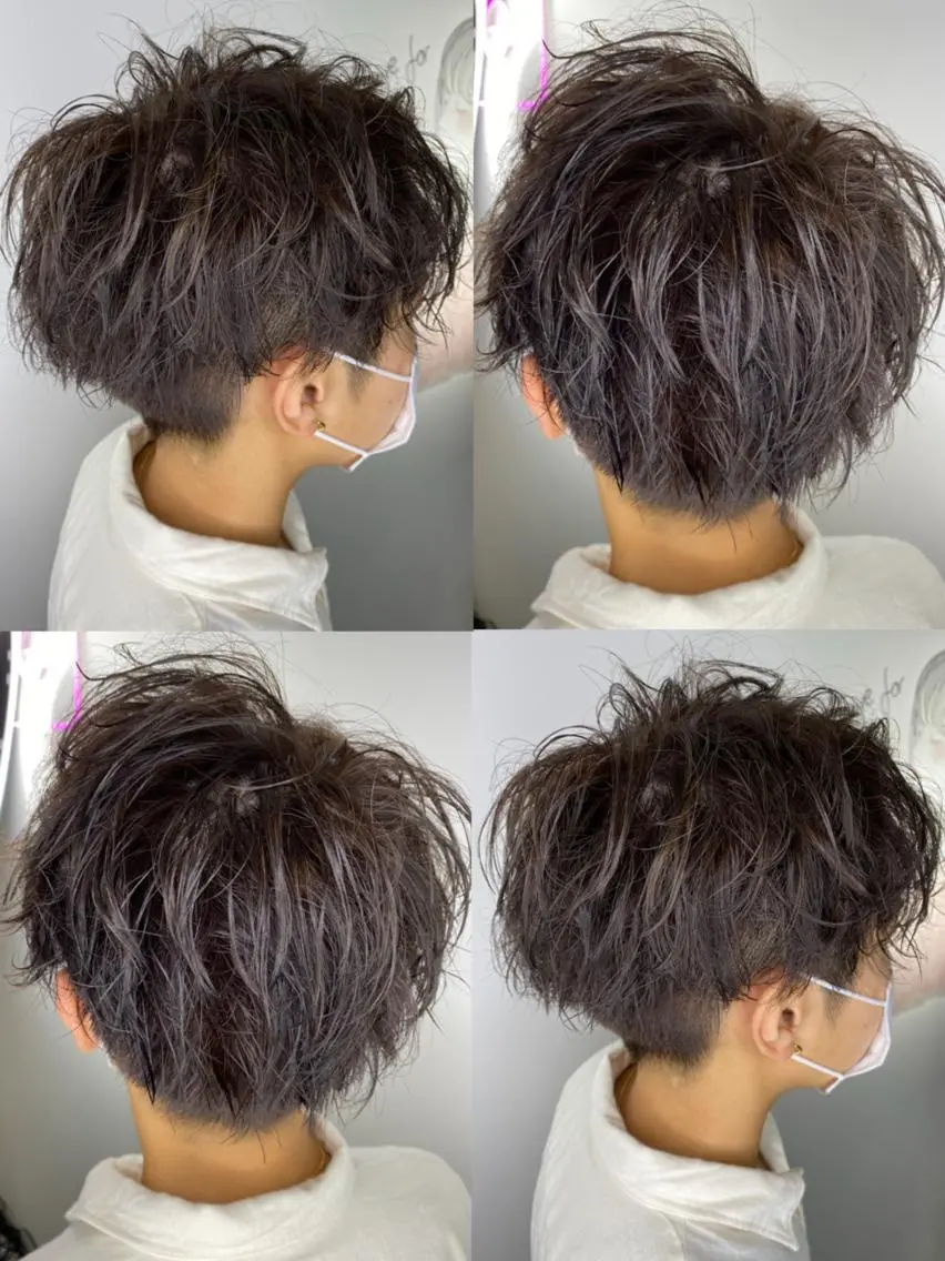 ショート カラー パーマ ヘアアレンジ メンズ カット ヘアカラー 🔥メンズパーマ 特化 渡辺一翔のヘアスタイル