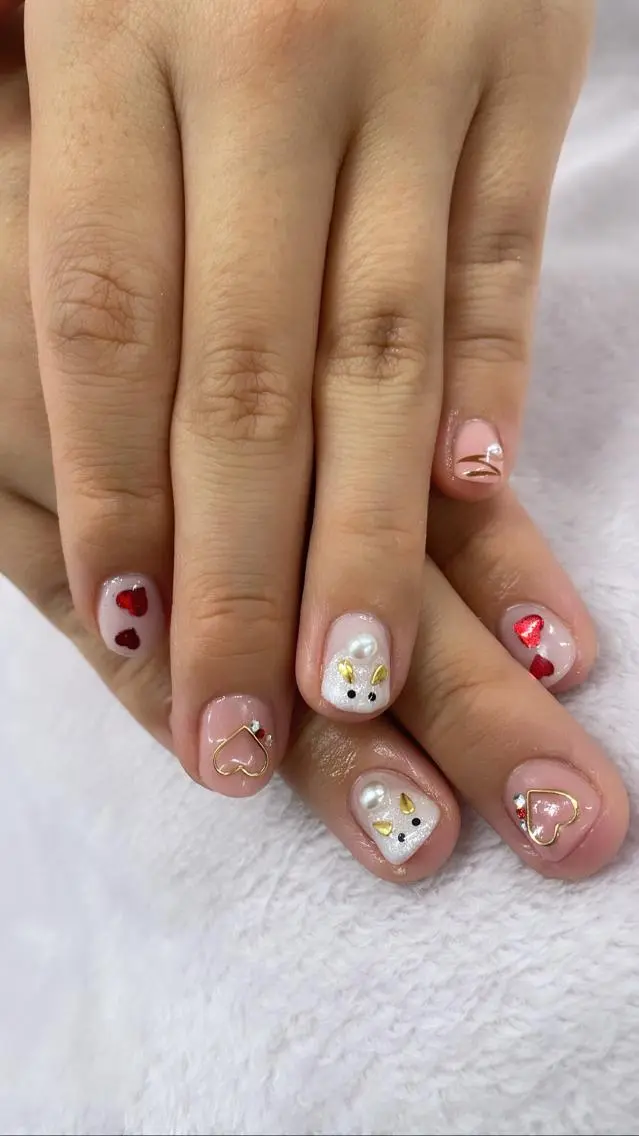 ネイル バレンタイン ハンドネイル Same🎀 所沢ネイルサロンのネイルデザイン