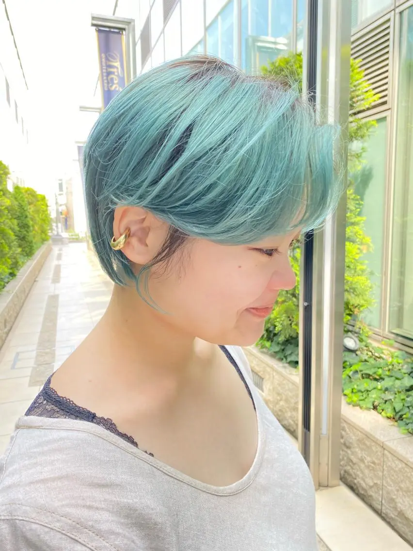 ショート カラー ヘアアレンジ ブリーチダブルカラー ハイライト/山本喜熙のヘアスタイル