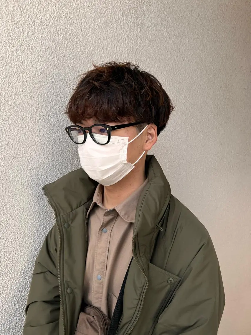 ミディアム パーマ メンズ 柳澤 和也のヘアスタイル