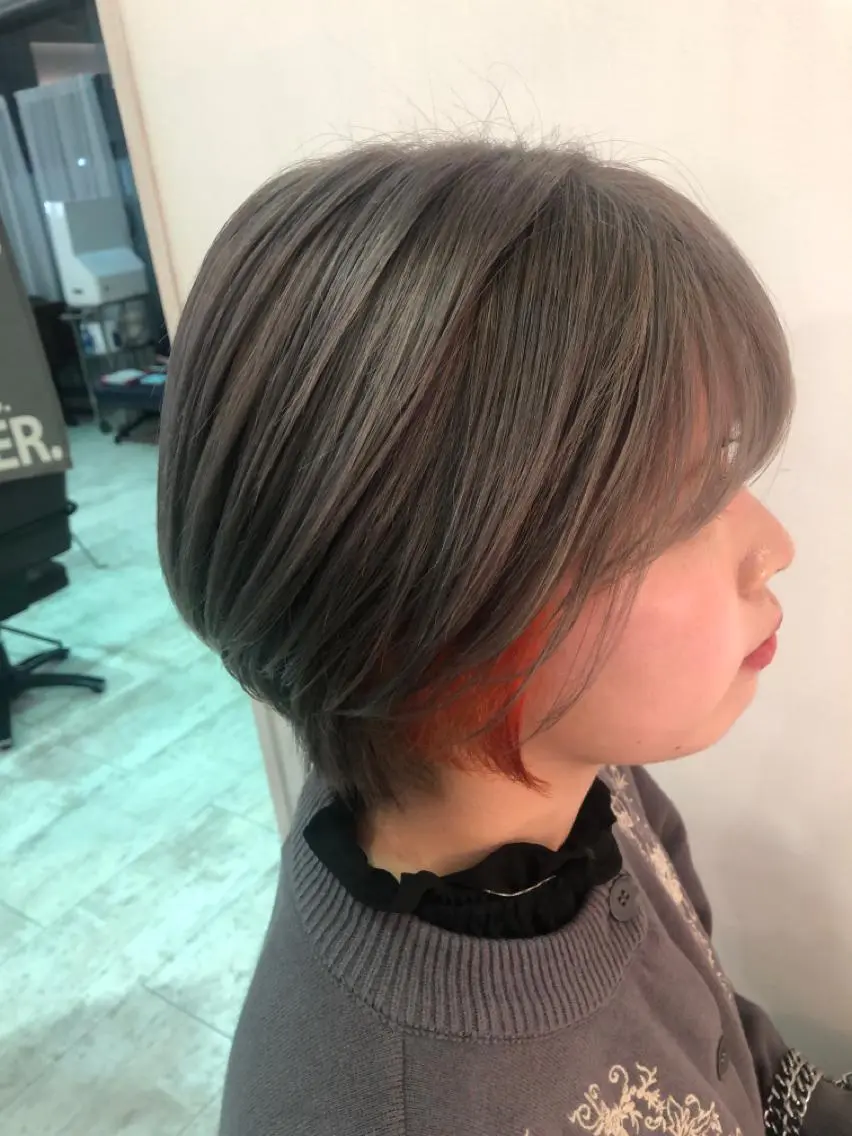 ショート カラー イヤリングカラー オレンジ 💐宮坂 歩💐のヘアスタイル