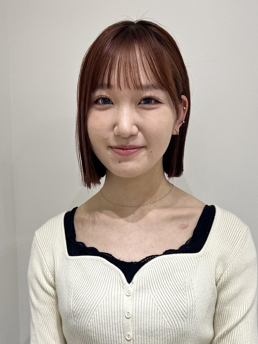 ミディアム カラー 透明感カラー ボブ くびれヘア 顔周りカット 髪質改善 カット ヘアカラー トリートメント 初めてでも安心🌟 newi町田✂のヘアスタイル