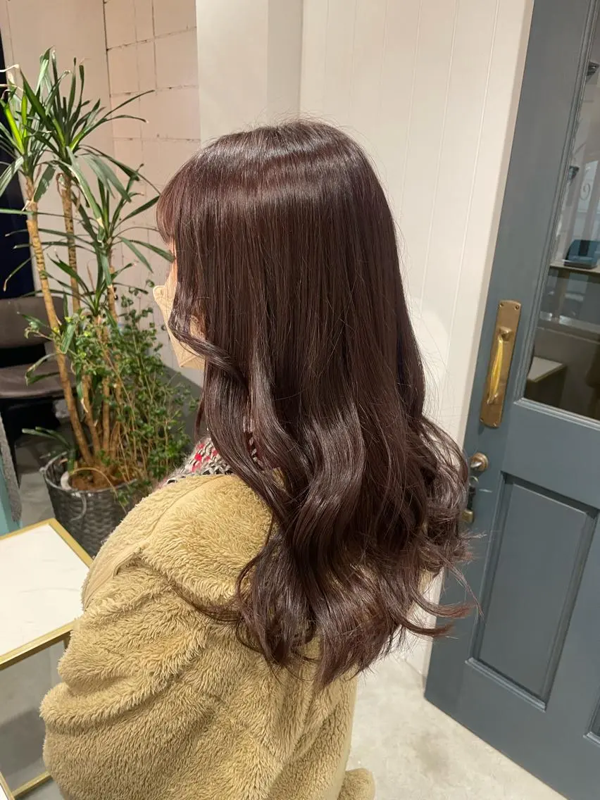 ロング カラー ブラウンカラー ピンクカラー パープルカラー レイヤー♡ 石川優奈のヘアスタイル