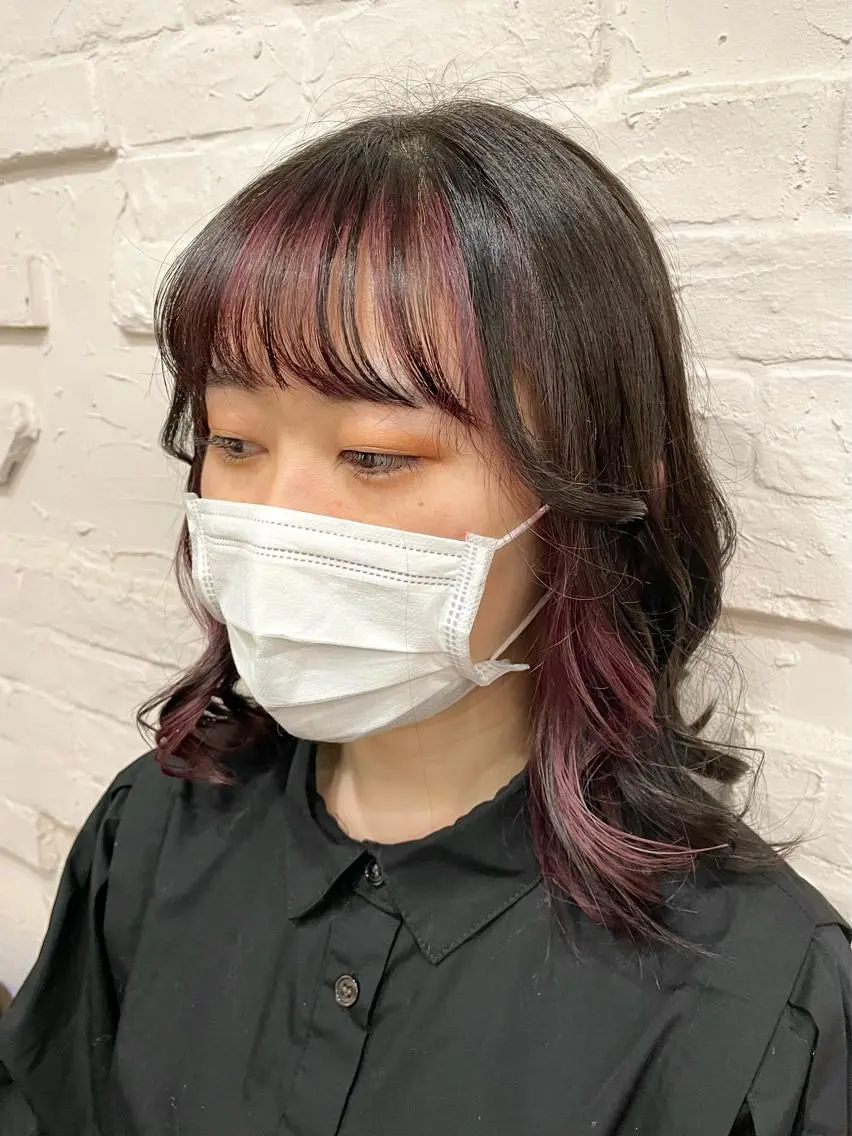 ミディアム カラー ヘアカラー トリートメント 【ピンク/韓国ヘア/ ヘアセット】亜海のヘアスタイル