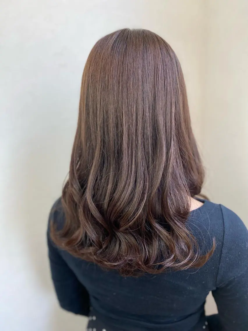 ロング カラー グレージュ ラベンダーカラー ラベンダーグレージュ ラベンダーグレー トリートメント 💓永坂　美由紀💓 Aujuaソムリエのヘアスタイル