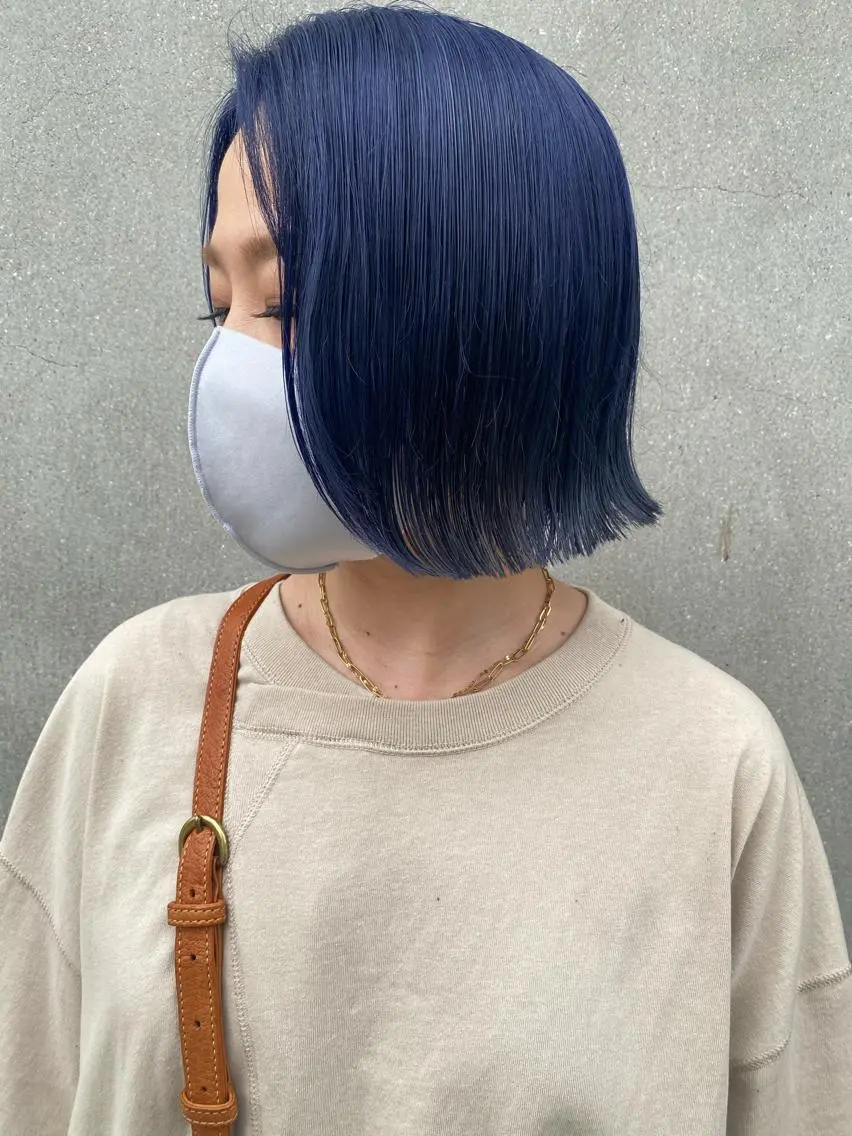 カラー ブルーカラー ラベンダーカラー ヘアカラー AYANE 韓国ヘア /レイヤーカットのヘアスタイル