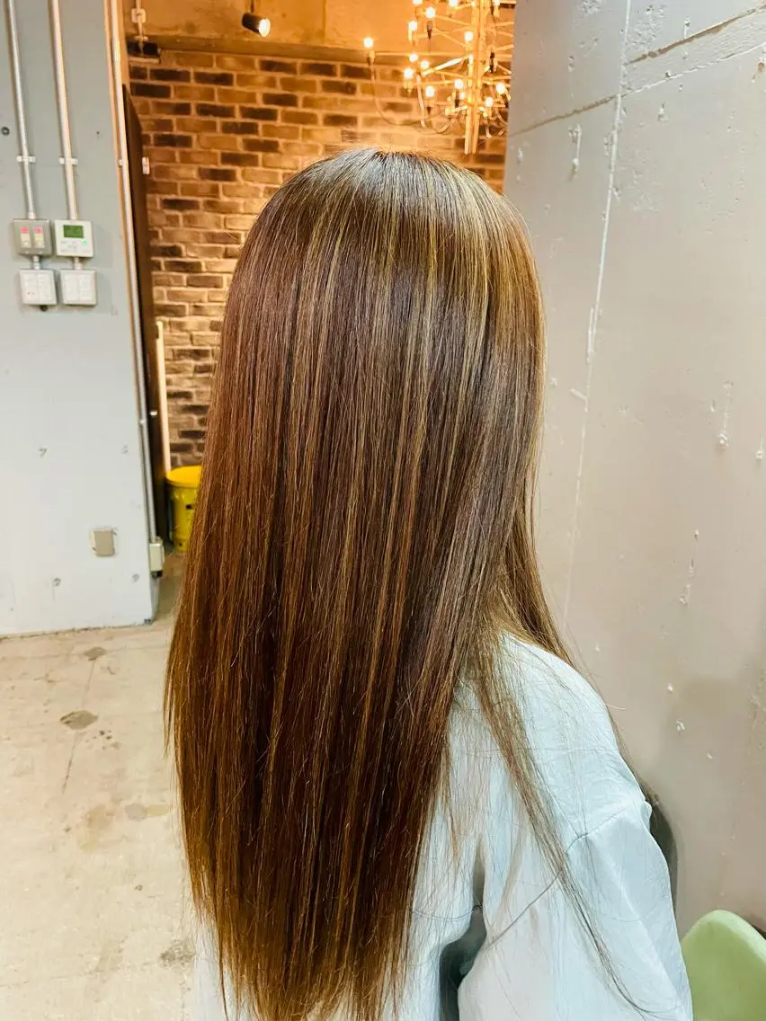 ロング カラー ハイライトカラー ハイライト 🍀アレンジ簡単ヘア ☘️石田万里奈🍀のヘアスタイル