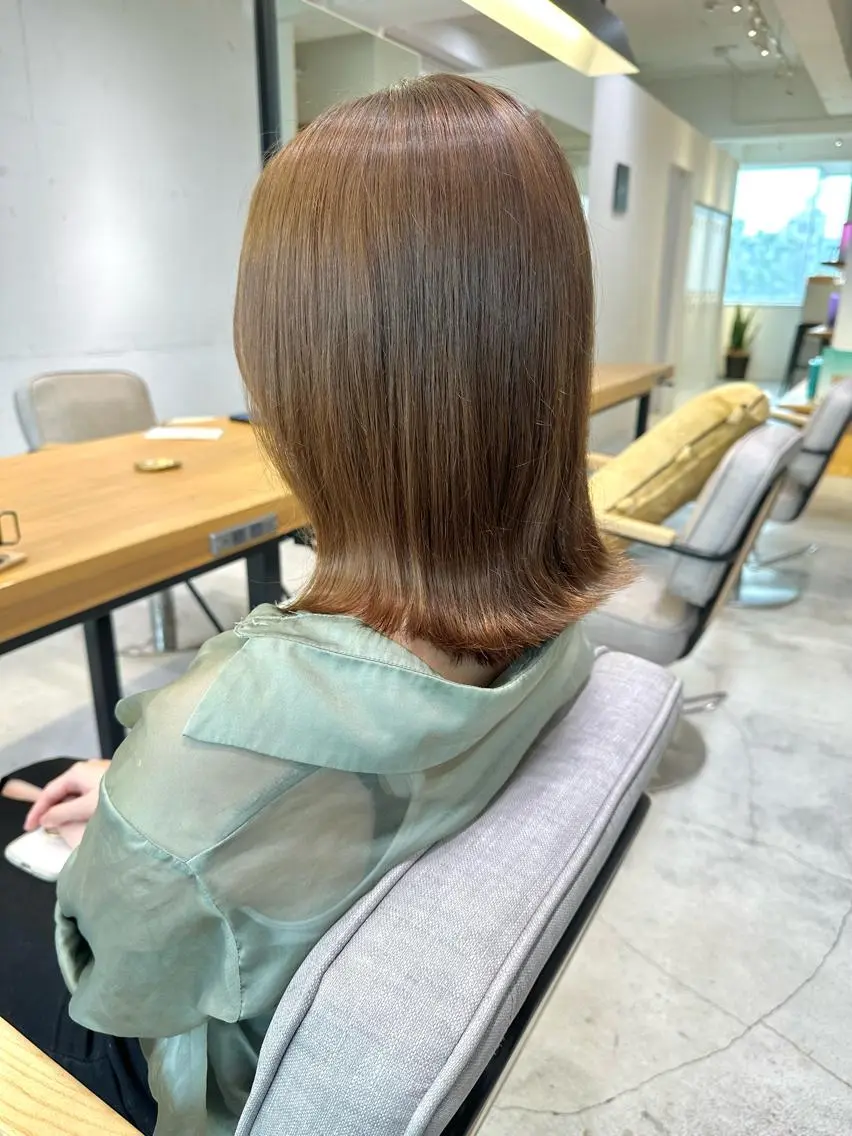 ミディアム カット ヘアカラー トリートメント 上野湧太 髪質改善/艶カラーのヘアスタイル