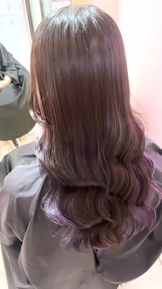 ロング カラー アッシュ アッシュグレー アッシュグレージュ バレイヤージュ ミストバング 町田ブリーチデザイン 🌈MANATOのヘアスタイル