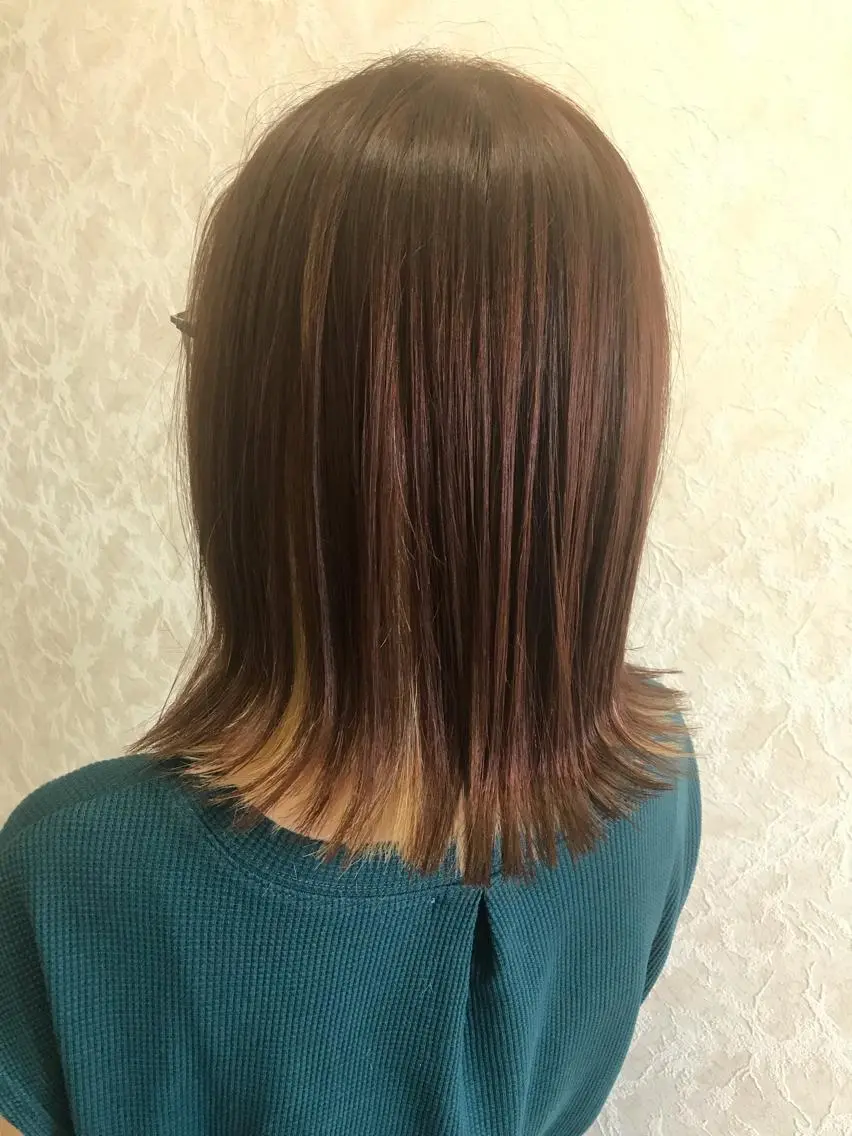 ミディアム カラー インナーカラー カット ヘアカラー トリートメント ブリーチ/髪質改善/ レイヤー/YUTOのヘアスタイル