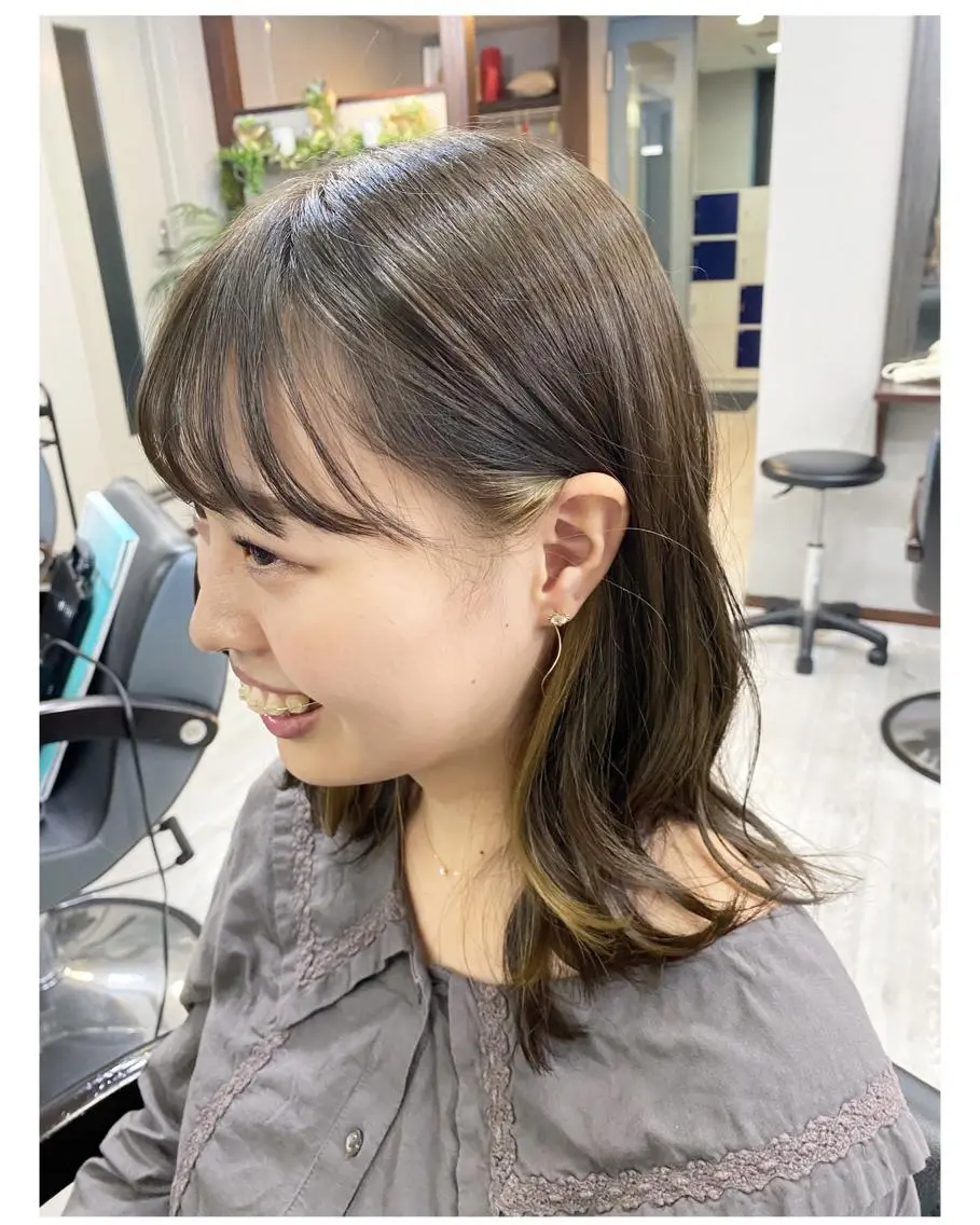 ミディアム カラー イヤリングカラー ＊横浜駅＊ 金子 誠也のヘアスタイル