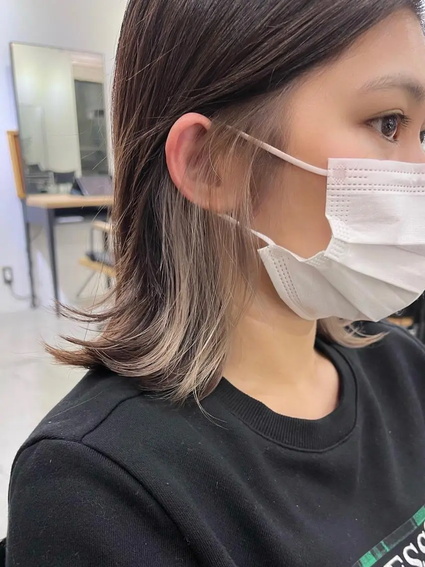 カラー ブリーチ グレージュ ブリーチダブルカラー 【koide】のヘアスタイル