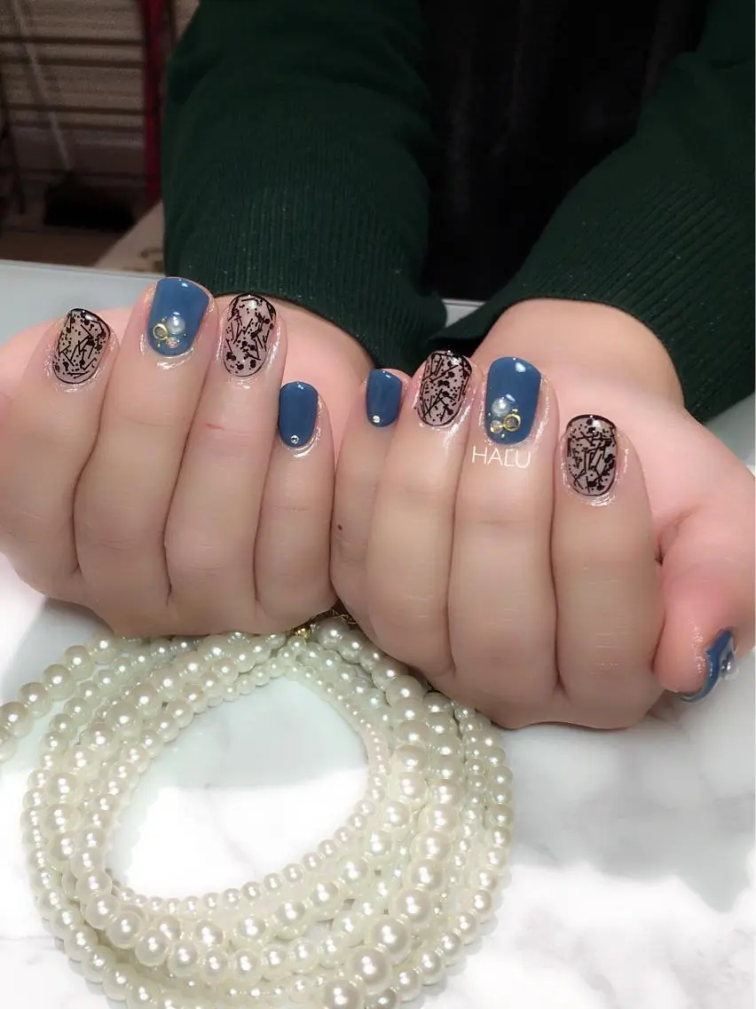 ネイル ブルー HALU ハルのネイルデザイン