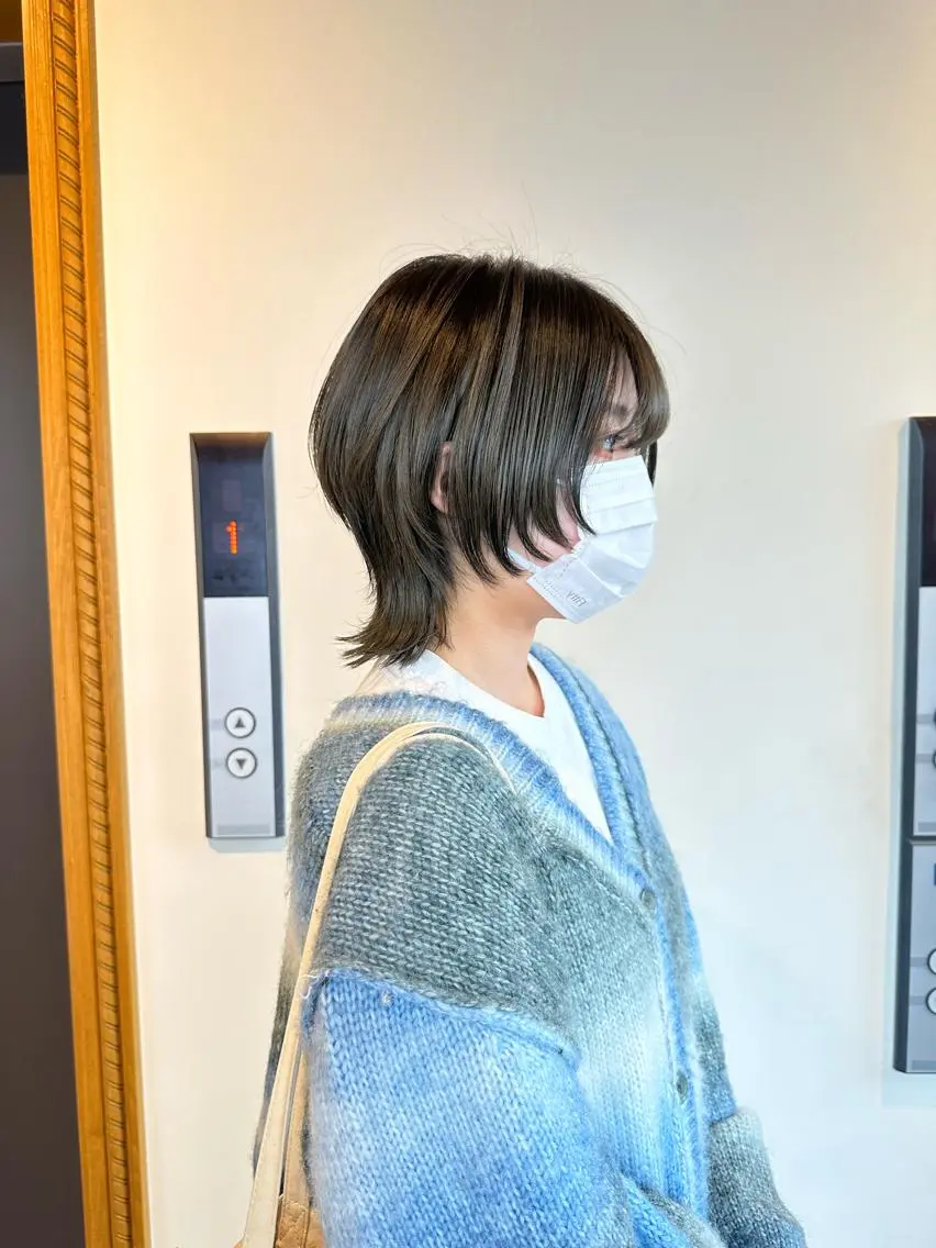 ショート ボブ ハッシュカット 姫カット 韓国風ヘア レイヤーカット 大阪ウルフカット ハッシュカットのヘアスタイル