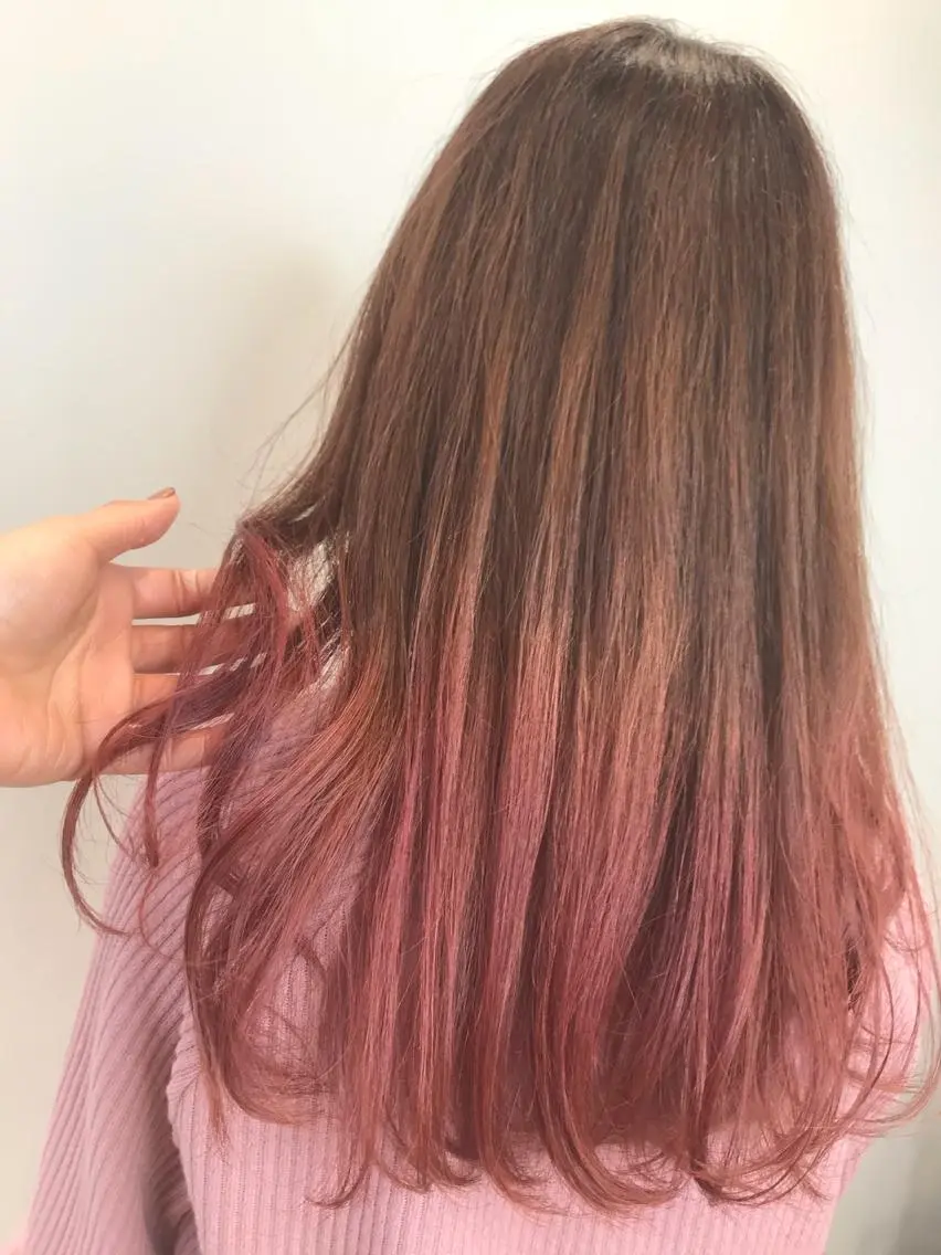 カラー グラデーションカラー ピンクカラー 新宿駅近♡個室 ♡関口三都季🌜のヘアスタイル