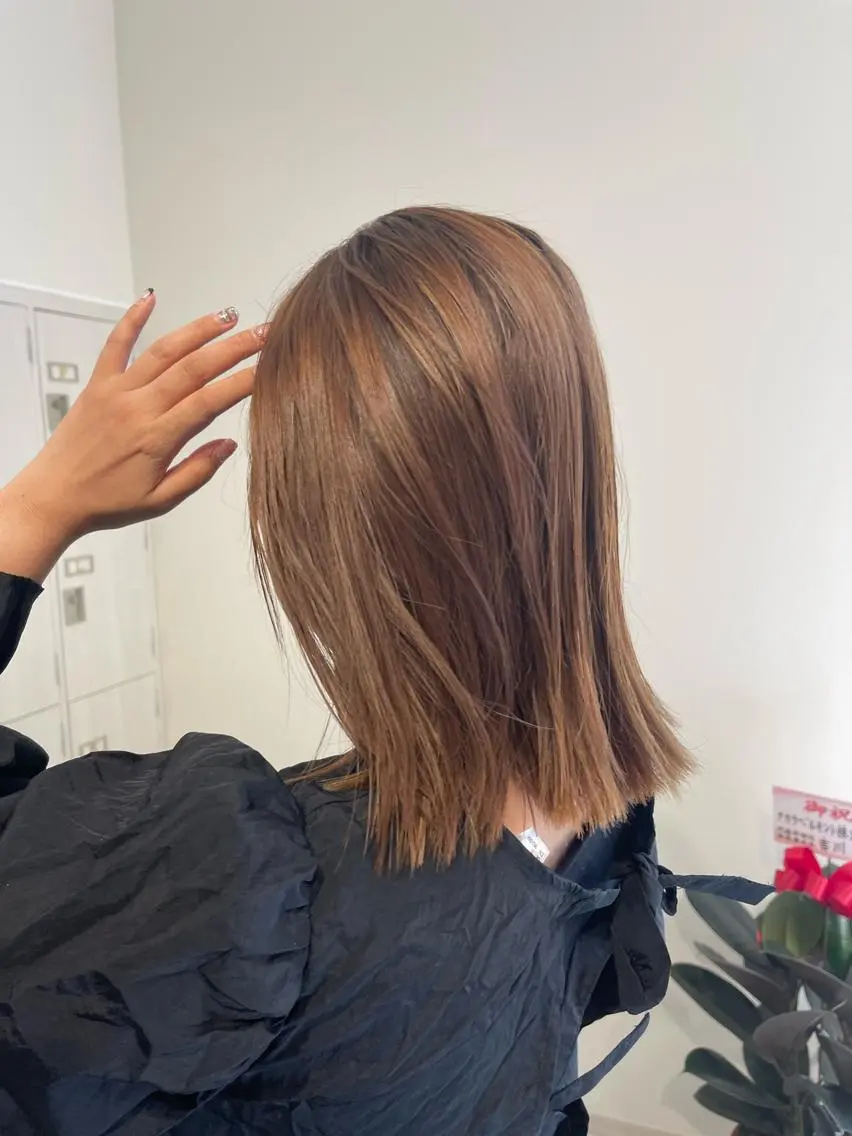 ミディアム カラー ヘアアレンジ ブラウンカラー 白髪ぼかし 🔥イワイコウキのヘアスタイル