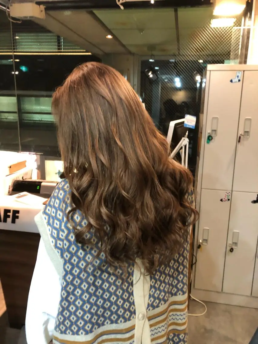 ロング ピンクブラウン レイヤー/エクステ alpha下妻のヘアスタイル