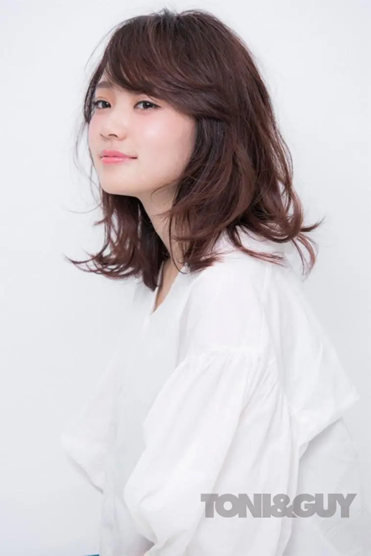 ミディアム カラー パーマ ボブ 橋口 晃典のヘアスタイル