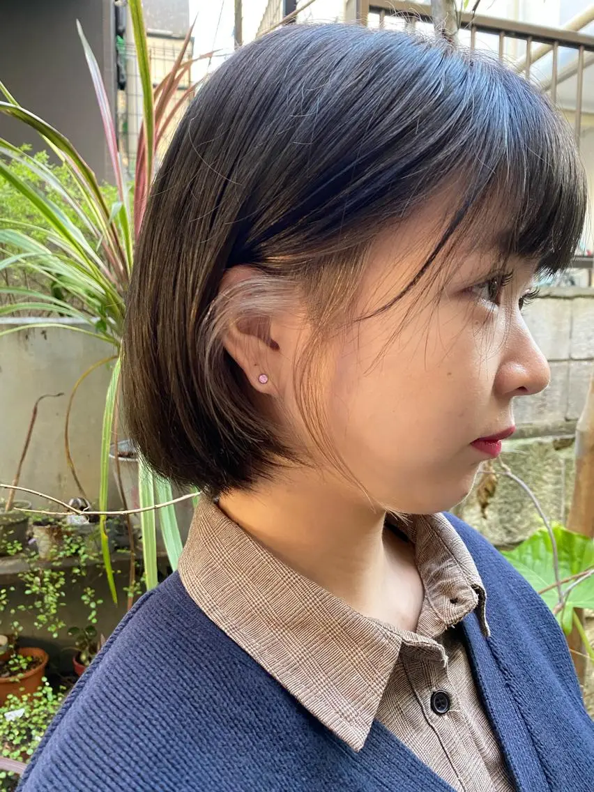 ミディアム カラー ベージュカラー ホワイトベージュ カット ヘアカラー Moca 〰️のヘアスタイル