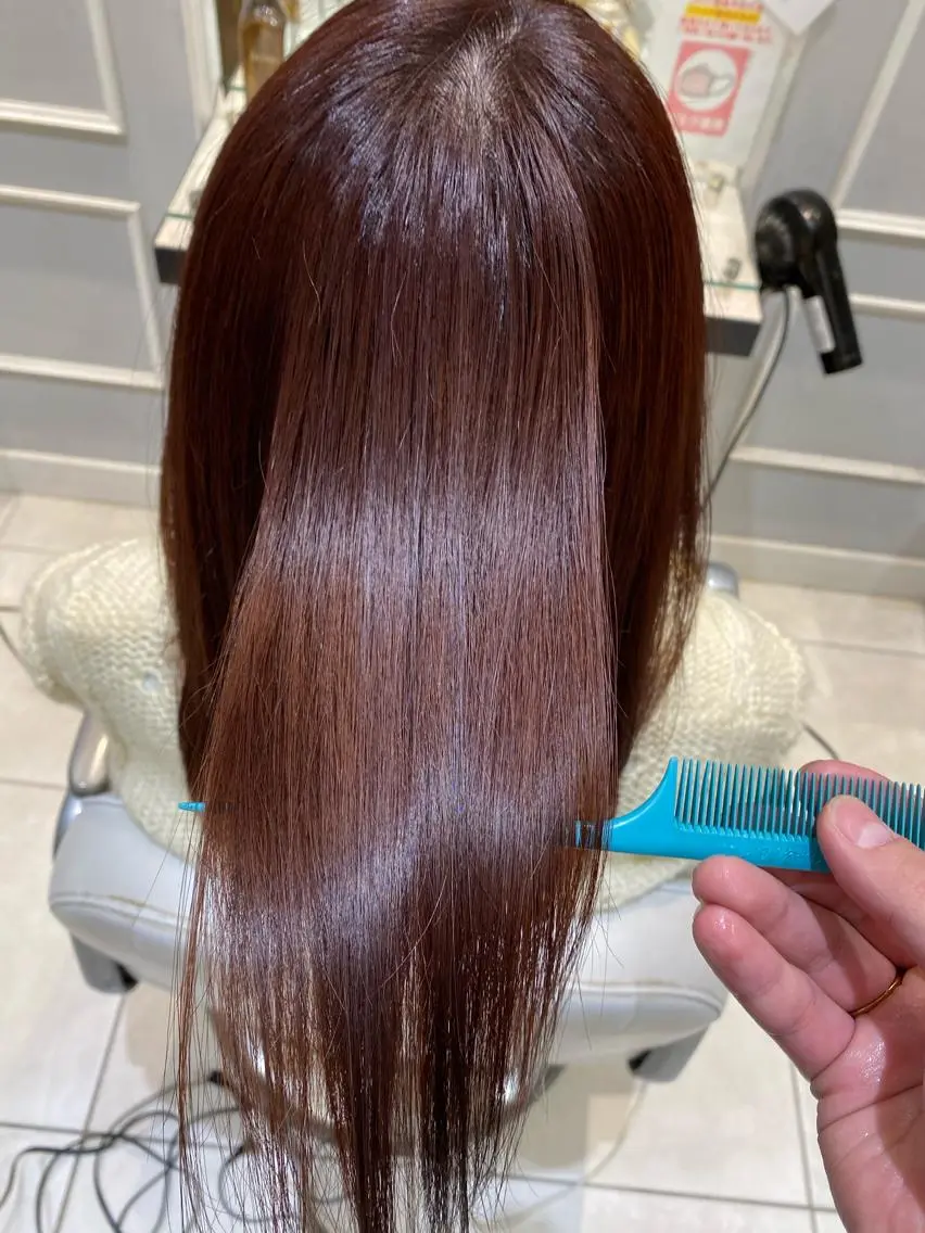 ミディアム 美髪矯正透明感カラー 江川 和輝のヘアスタイル