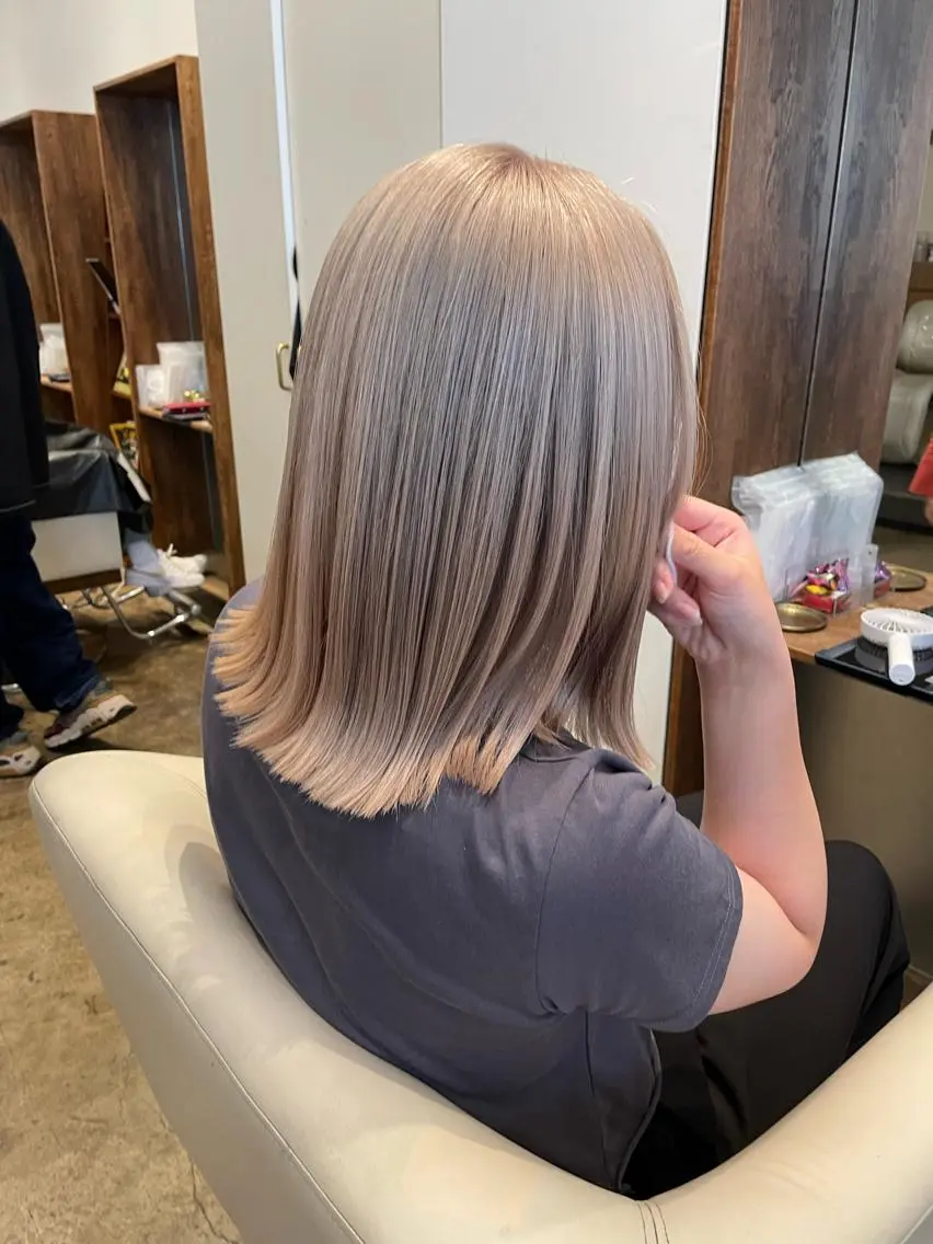 ミディアム カラー カット ヘアカラー トリートメント 【完全個室】髪質改善 暖色カラー/山崎唯奈のヘアスタイル