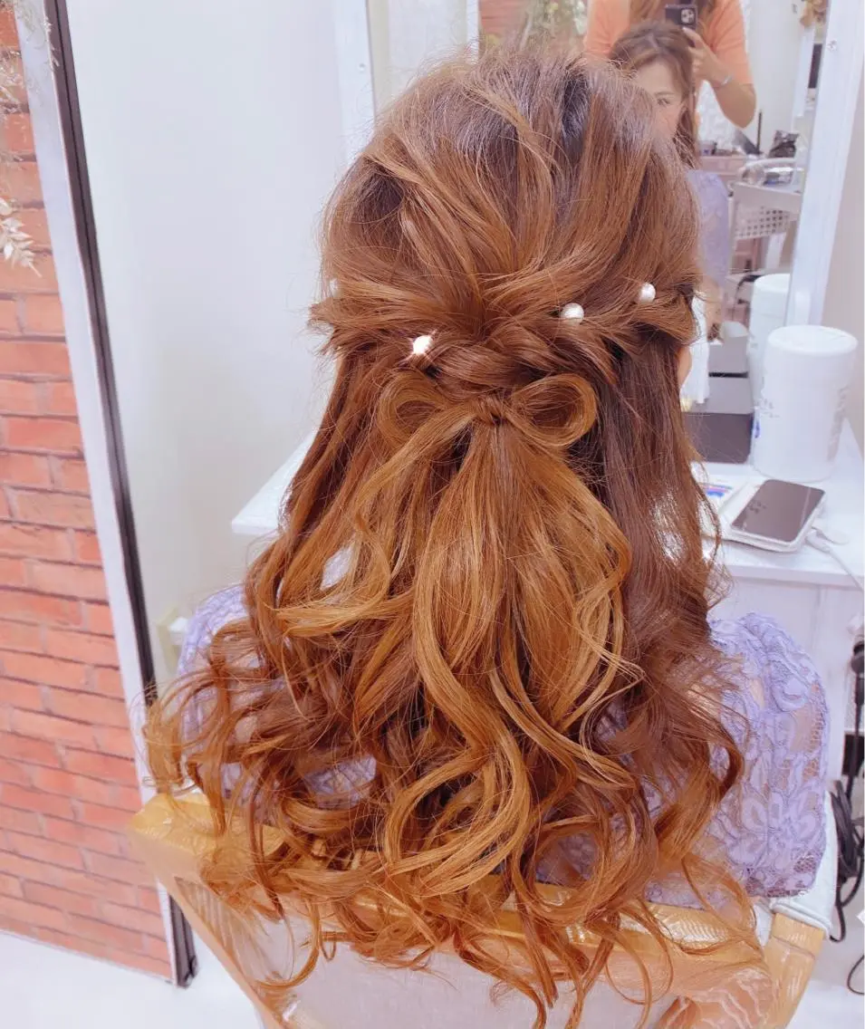 ヘアアレンジ ハーフアップ ヘアセットサロン ココのヘアスタイル