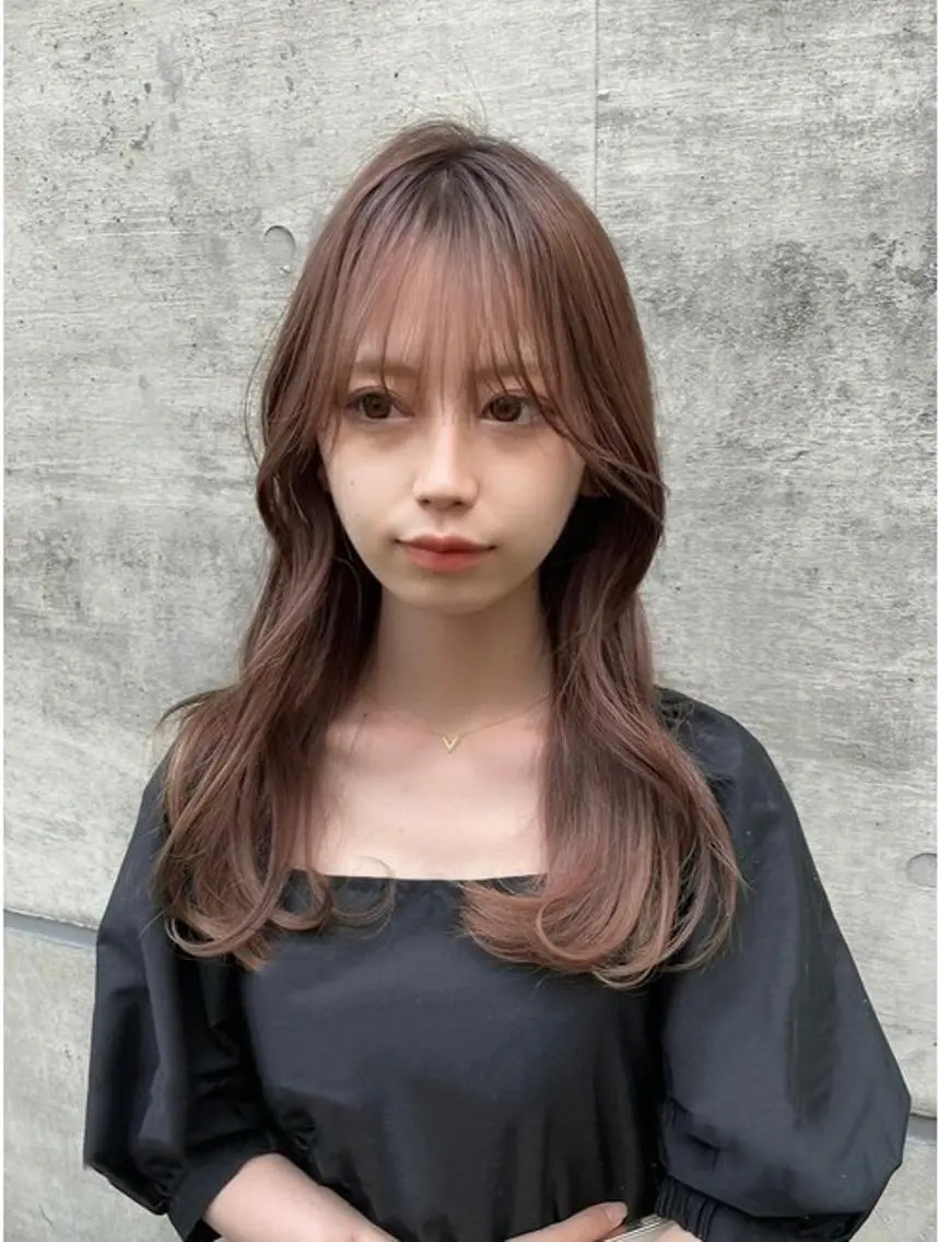 セミロング カラー ベージュカラー ブリーチ ブラウンカラー 透明感カラー ココアベージュ ダメージレス縮毛矯正 髪質改善【美冴】のヘアスタイル