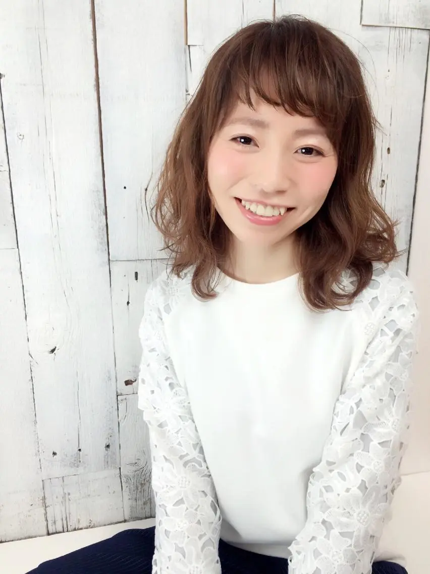 ミディアム パーマ ミディアムパーマ リベイルけんた モデル募集のヘアスタイル